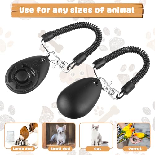 Frienda 18 Pcs Dog Training Clicker with Wrist Strap for Pets, Black - color: Black