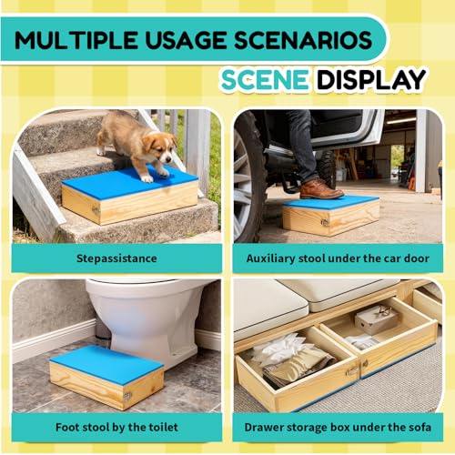 2 PCS Connectable Wooden Dog Training Platform Non-Skid Dog Place Boards with Foaming Surface Puppy Agility Training Equipment for Small and Medium Dogs