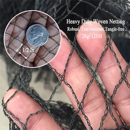 Bird Netting 10x10 Ft, 1/2 in Mesh Heavy Duty Garden Netting - size: 10x10Ft