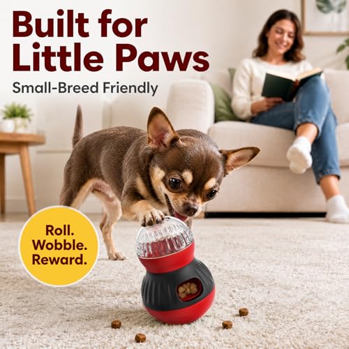 Interactive Dog Toys Adjustable Treat Dispensing Ball (Red) - color: Red