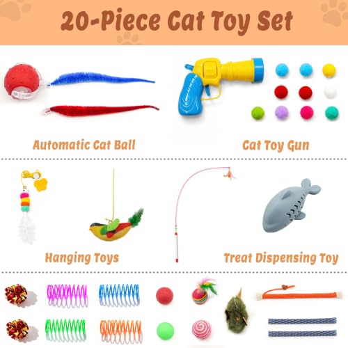 21 Pcs Interactive Cat Toys for Indoor Cats, Cat Puzzle Box with Rechargeable Automatic Ball, Hanging Toy, Plush Mice and Balls 3-in-1 Kitten Toys for Indoor Bored Kittens - style: Modern (only puzzle box)