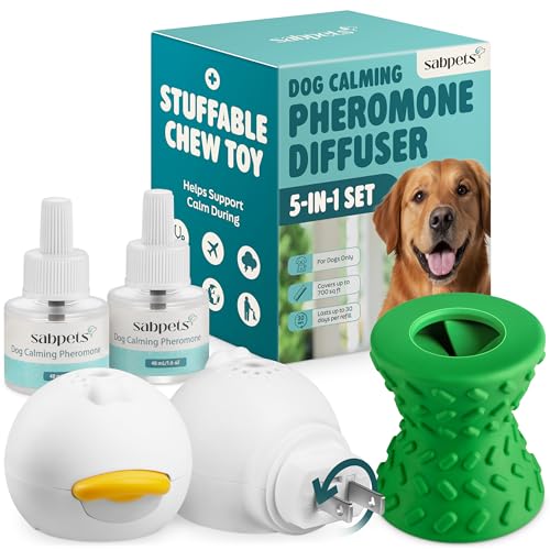 Dog Calming Diffuser – Pheromone Plug-in for Dogs + Toy - size: 5-in-1 Pack