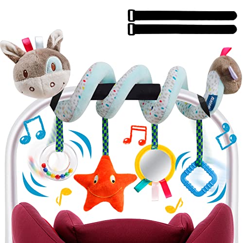 GKDOMS Baby Car Seat Toys Spiral Hanging Stroller Activity Toy for 0+Months - style: Donkey