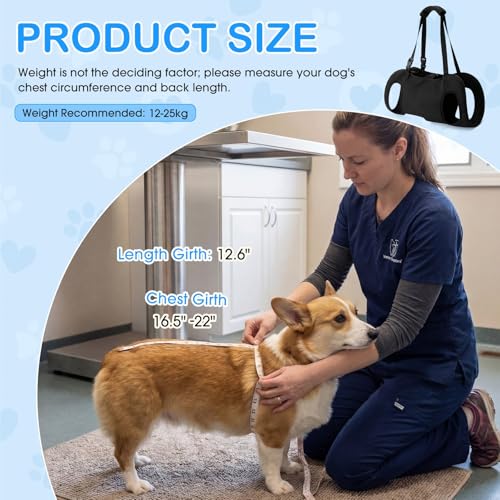Shinylin Dog Carry Sling Emergency Backpack Dog Lift Harness, S - size: S