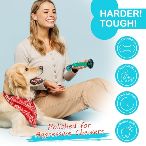 Durable Nylon Dog Bones for Aggressive Chewers,Indestructible Dog Toy,Dog chew Toys–Bacon Scented Tough Chew Toys for Medium and Large Breeds