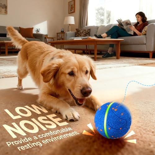 Diman Interactive Dog Toys, Moving Balls for Dogs, 3 Bounce Modes, 3.2 Inch - color: Dark Blue