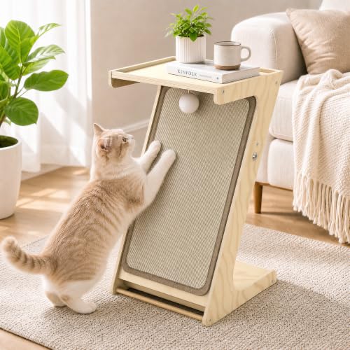 Cat Scratching Post Z-Shaped Cats Scratcher Side Table for Couch Sofa