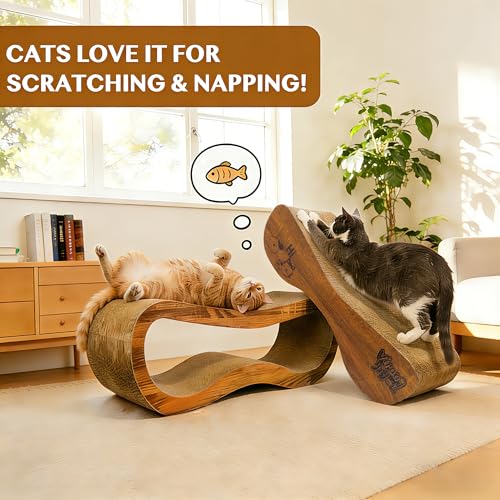 Cat Scratcher, 2 in 1 Cardboard Cat Scratchers for Indoor Cats Scratch Pad - size: 87CM