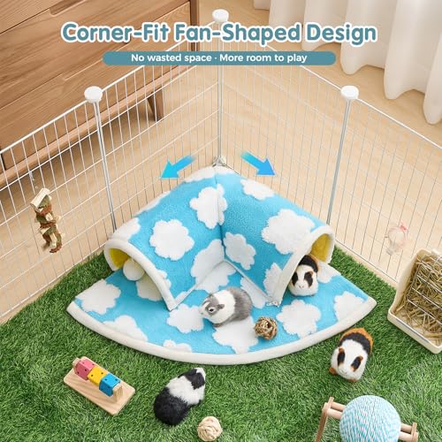 Avont Guinea Pig Tunnel Bed, Washable Hideout for Small Pets - color: Cloud