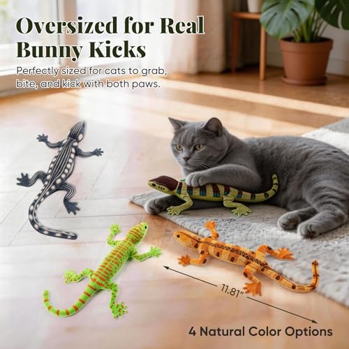 CiyvoLyeen Plush Lizard Catnip Toys for Indoor Cats 4 Pack - style: 4 Lizards