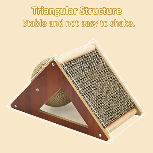 Fhiny Rabbit Scratch Ball, Sisal & Corrugated Paper Bunny Claw Grinding Toy - style: Triangle Scratch Toy