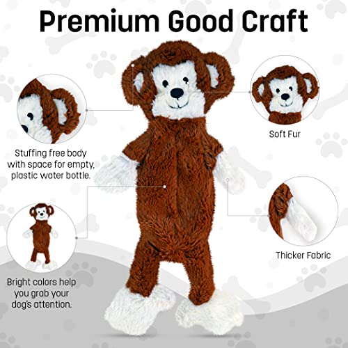 FGA MARKETPLACE Monkey Flat NO Stuffing NO Squeak Plush Dog Toy, Funny Style Will Entertain Your Pet for Hours, Recommended for Small and Medium Dog 21 INCH Long - color: MONKEY
