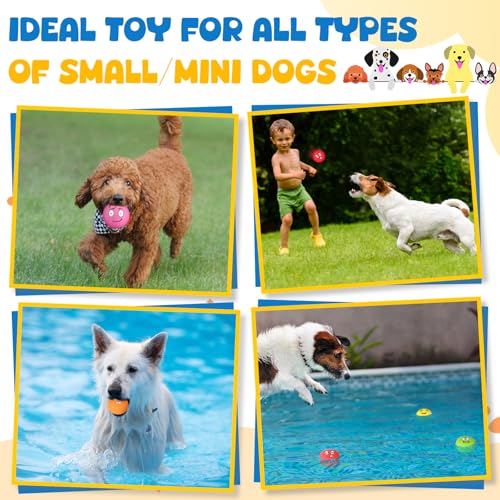 Hungdao 10 Pcs Soft Latex Squeaky Balls for Small Dogs, Dog