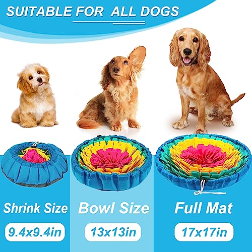 Vivifying Snuffle Mat for Dogs, 17 in Flower Puzzle Mat, Red, Yellow & Blue - color: Red&Yellow&Blue