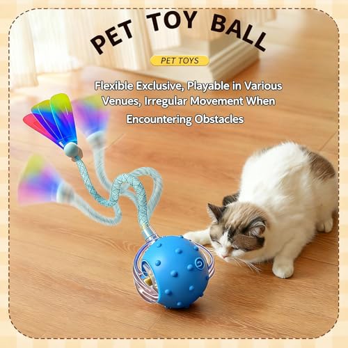 Interactive Cat Toys for Indoor Cats,3-Tails,Automatic Moving Kitten Toys - color: Green