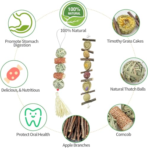 kathson Bunny Chew Toys for Teeth Grinding, Rabbit Wooden Scratch Board Feet Pad Platform Small Animals Play Toy for Guinea Pigs Chinchilla Hamsters Other Rodent Pets(A)