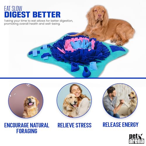 PET ARENA Large Sniffing Mat 25 x 25 Inch Interactive Feeding Toy - color: Large Multicolour