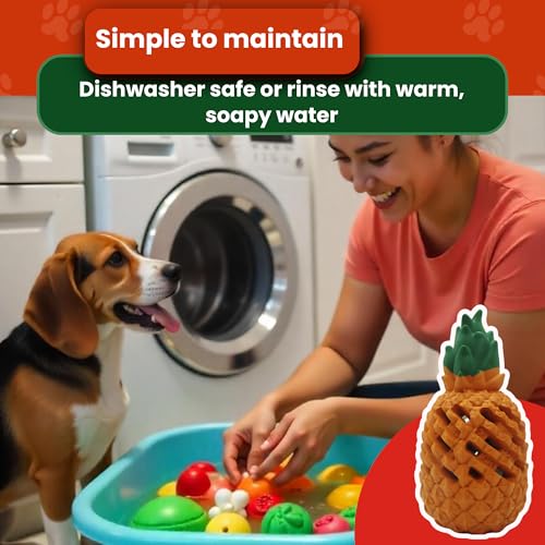 Pineapple Dog Toys for Large Dogs and Aggressive Chewers - Indestructible Chew Toy for Puppy Training - Small Medium Dogs - Tough Dog Toy Teething Relief