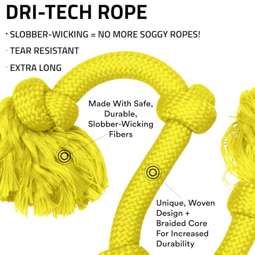 Playology Tug Rope Dog Toys for Large Breed Dogs - Mega Size, Chicken Scent - size: Mega, style: Chicken