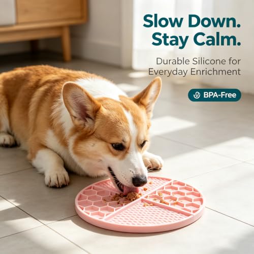 2 Pack Dogs & Cats Lick Mat, BPA Free 61 Suction Cups Slow Feeder