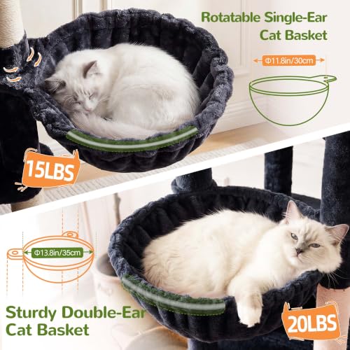 Globlazer 79in Heavy Duty Cat Tree for Large Cats, S79, Dark Grey - color: Dark Grey