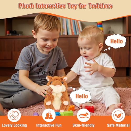 Talking Hamster, Interactive Plush Toys for Boys Girls 3-5 Year Old Gifts - color: Brown