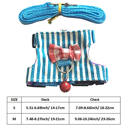 Litewoo Small Animal Harness Leash Set for Guinea Pig (Medium,Blue Stripe) - color: Blue Stripe, size: Medium