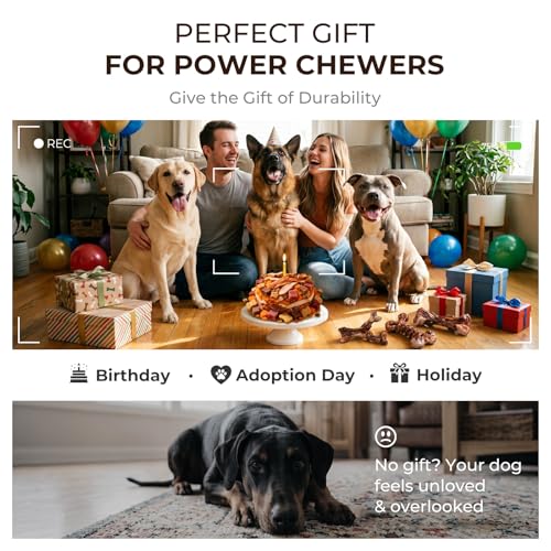 Kseroo 6-Pack Bacon Flavored Dog Chew Toys for Aggressive Chewers, Brown-XL - color: 6PC-Bacon-Brown