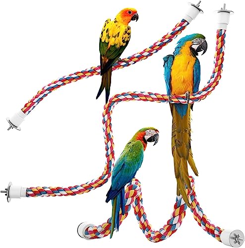 Bird Rope Perches,Parrot Toys 41 inches Rope Bungee Bird Toy (41 inches)[1 Pack] - size: 41 inches