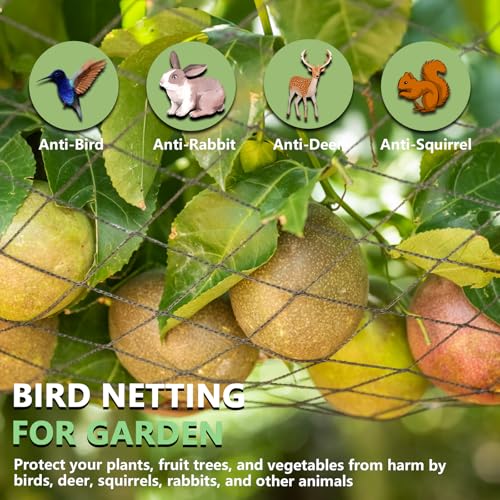Bird Netting 7.5x100 FT, 1/2" Mesh Heavy Duty Garden Netting - size: 7.5' x 100'