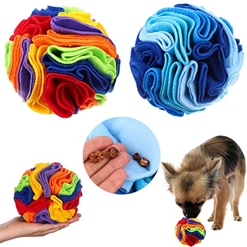 2 Pcs Snuffle Ball for Dogs Interactive Dog Toys Encourage Foraging Skills - color: 2 Pcs