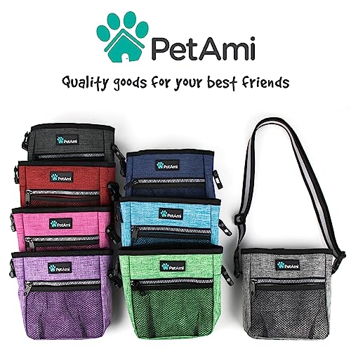 PetAmi Hands Free Dog Treat Pouch for Training and Walking, Pink - color: Heather Pink