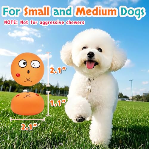 Squeaky Dog Toys, Interactive Squeaky Ball for Small Dogs/Puppies Puppy Teething Soft Non-Toxic Chew Toys for Gentle Play 6 Pcs/Set