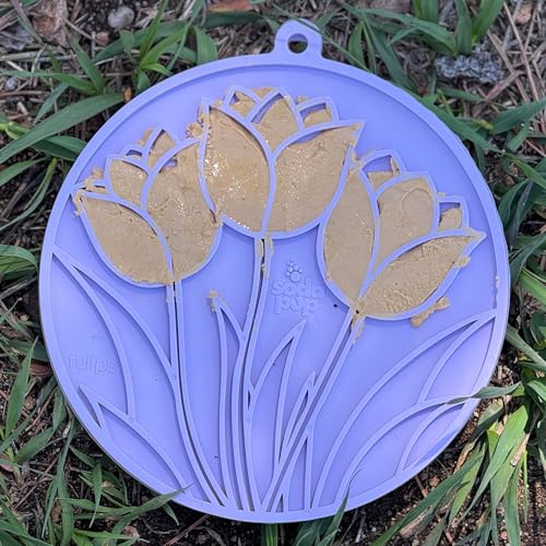 SodaPup Tulip eMat – Durable Enrichment Feeder Made in USA from Non-Toxic, Pet-Safe, Food Safe Rubber for Mental Stimulation, Avoiding Overfeeding, Fresh Breath, Digestive Health, Calming, & More - color: Tulip eMat Pastel Purple