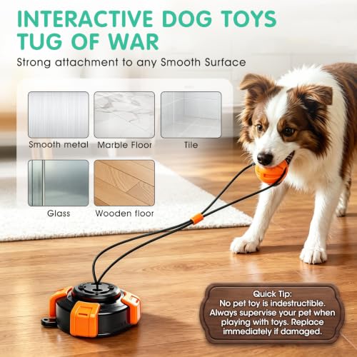 Fuufome Suction Cup Dog Toys for Medium Large Aggressive Chewers - color: Orange
