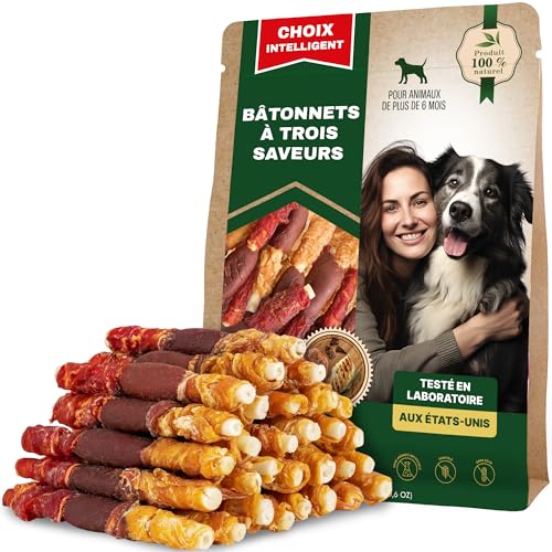 Beloved Pets Dog Treats & Rawhide Bones Wrapped Chicken and Duck - Pet Chews Sticks for Large, Medium & Small Breeds - Long Lasting Chewers Snacks – Puppy Treats - size: 10.6 Ounce (Pack of 1)