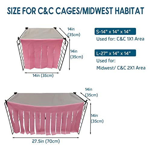 RIOUSSI Guinea Pig Hideout Hideaway Corner Fleece Toys Cage Accessories - color: Pink Rectrangle