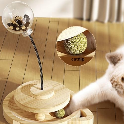 Cat Treat Ball Play Treat Dispenser Toy Catnip Roller Cats Slow Food Toy