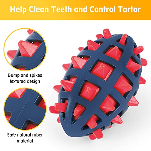 Dog Toy Ball, Dog Spiky Toy Ball with Squeaker, for Floating Chewing Fetching and Interactive Play (2pc Kit) - color: Red+Yellow