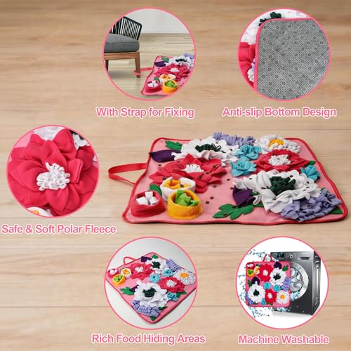 Vextronic Snuffle Mat for Dogs, Large Breed Slow Feeder Interactive Toy - color: Pink