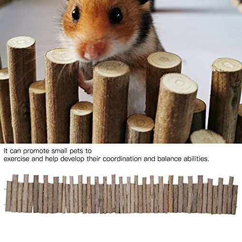 Ejoyous Hamster Wooden Bridge, Wood Ladder Hamster Fence Hideout Cage Bedding Climbing Toys for Syrian Hamsters Gerbil Small Animals (40CM Fence) - size: 40CM Fence