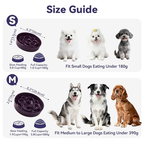 Ceramic Slow Feeder Dog Bowl, 1.8 Cups Anti -Slip Slow Feeding Bowl to Slow Down Eating, 8.2 Inch Dog Food Dish for Medium to Large Breeds, Green - color: Green, size: Medium without Stand