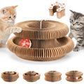 Interactive Cat Toy & Cardboard Cat Scratcher, Paw-Style Ball Track