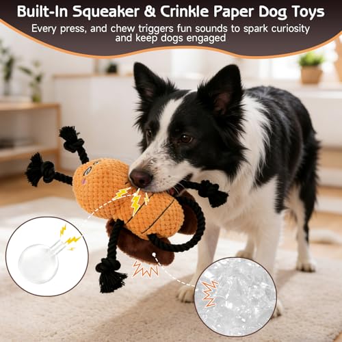 Yipetor Cockroach Squeaky Dog Toy, Puppy Rope Chew Toy for Medium Dogs - style: Modern