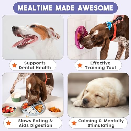 Awoo Paradise - Dog Lick Mat for Slow Feeding & Anxiety - Non-Slip Silicone Slow Feeder with Suction Cups - Dishwasher Safe Pet Dish for Grooming, Training, and Boredom Relief (Fuschia) - color: Fuschia