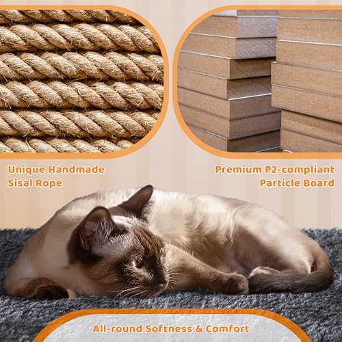 Yaheetech 42in Cat Tree Tower with Large Perch for Senior Kittens - color: Dark Gray, size: 42in