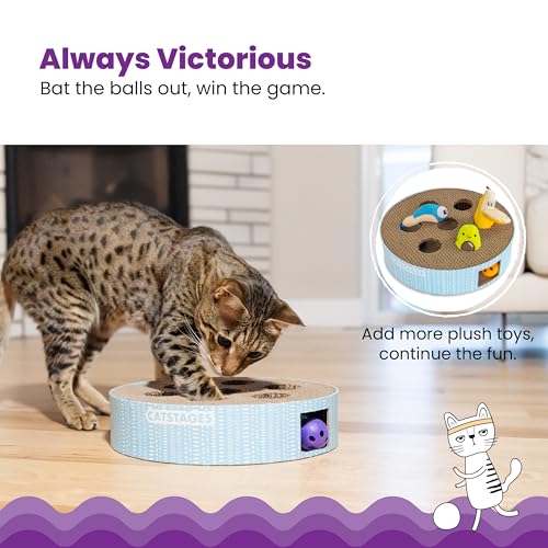 Catstages Scratch N' Hunt Interactive Cat Puzzle Toy with Scratcher, 11"
