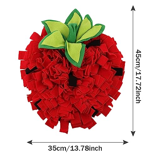 Strawberry Snuffle Mat for Dogs,Large 17.7x13.8in Scent Training Puzzle Toy - color: Strawberry