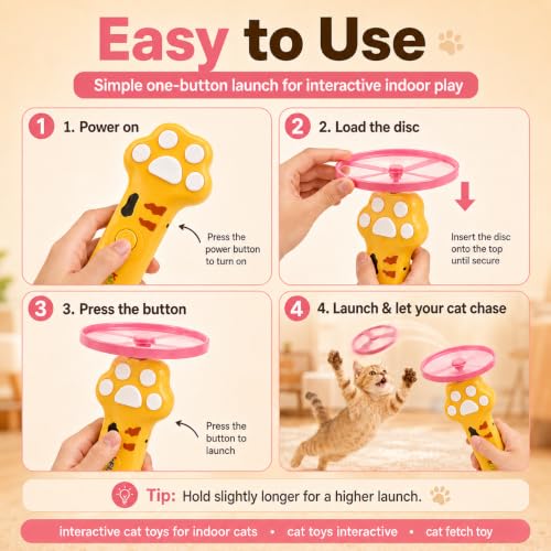 Cat Toy Launcher for Kitten Toys, Cat Toys Interactive, Automatic Cat Toy - color: brown