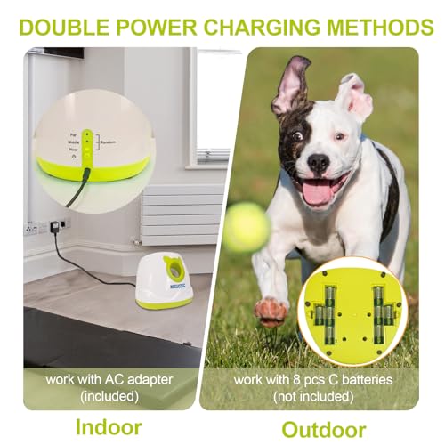 Automatic Dog Ball Launcher Tennis Ball Thrower Machine with 6 Balls,Remote - color: White 2